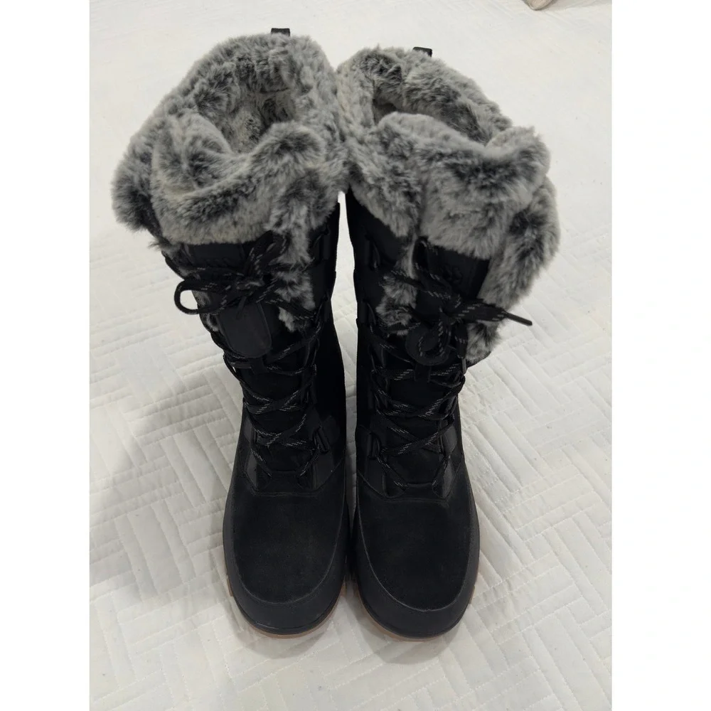 All in Motion Kona Men Black Faux Fur Lined Winter Snow Boots Size 11